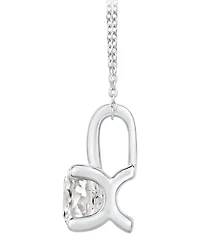 Gia Certified Diamond Solitaire 18" Pendant Necklace (1 1/2 ct. t.w.) in 14K White Gold