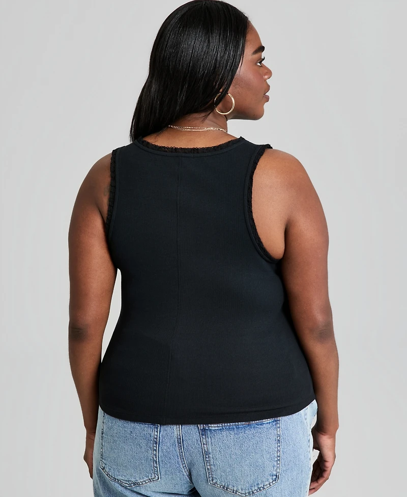 And Now This Trendy Plus Lace-Trim Tank Top, Macy's Exclusive