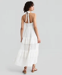 And Now This Women's Cotton Halter Tiered Maxi Dress, Macy's Exclusive