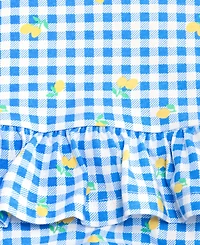 First Impressions Baby Girls' 0M-24M Lemon-Print Gingham Sunsuit, Macy's Exclusive