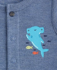 First Impressions Baby Boys' 0M-24M Shark Waffle Sunsuit, Macy's Exclusive
