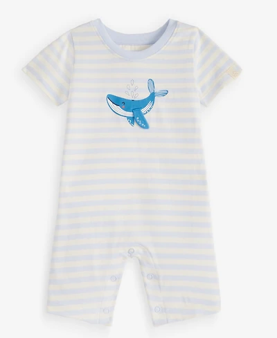First Impressions Baby Boys' 0M-24M Cotton Whale Stripe Sunsuit, Macy's Exclusive