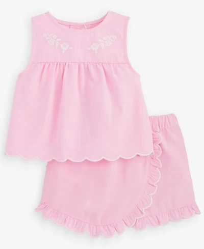 First Impressions Baby Girls' 3M-24M Cotton Scalloped Top & Skort, 2-Piece Set, Macy's Exclusive