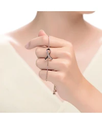 GiGiGirl Sterling Silver 18K Rose Gold Plated with Clear Cubic Zirconia Loop Bracelet