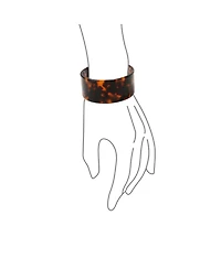 Bling Jewelry Fashion Statement Brown Golden Acrylic Marbled Leopard Tortoise Shell Wide Cuff Bangle