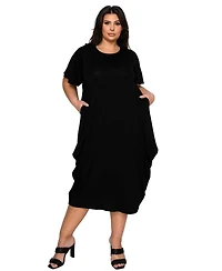 L I V D Plus Liz Flutter Sleeve Pocket Dress