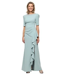 Alex Evenings Women's Embellished-Neck Ruffle Gown