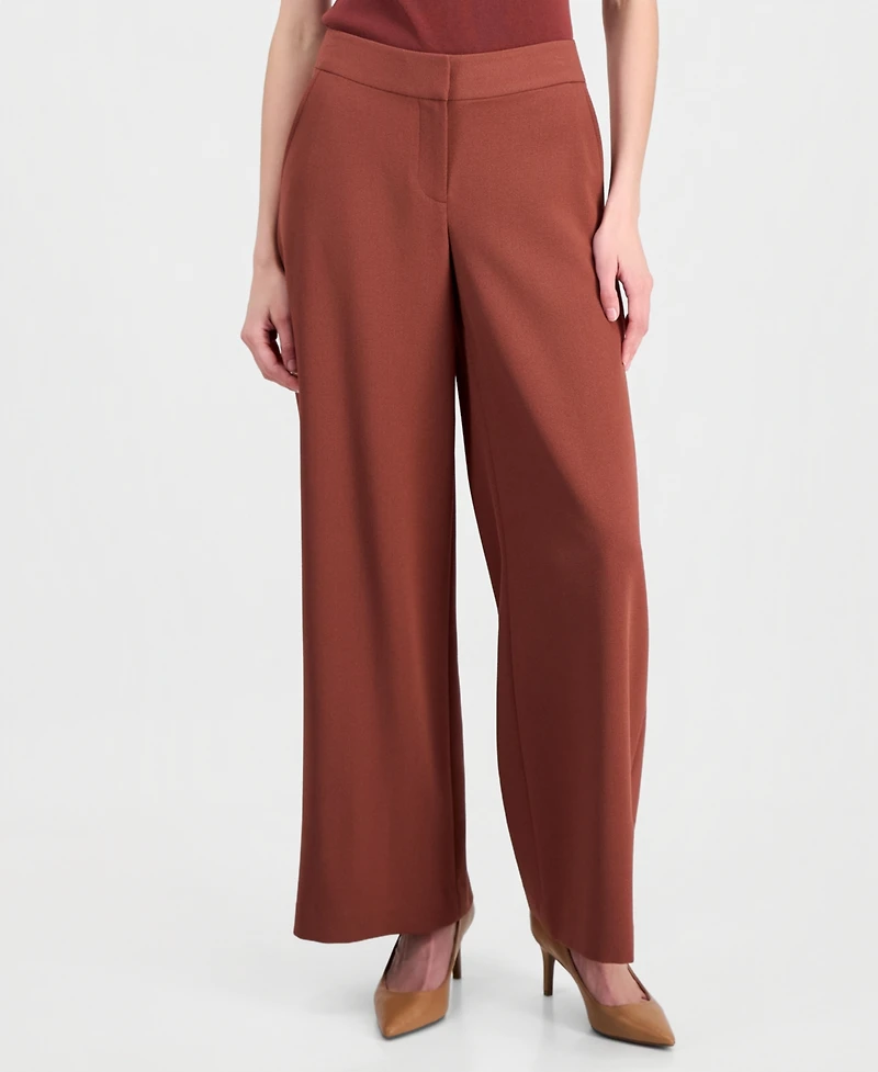 Tahari Asl Women's Mid-Rise Wide-Leg Pants