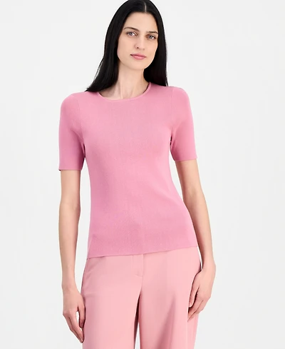 Tahari Asl Women's Short-Sleeve Sweater T-Shirt