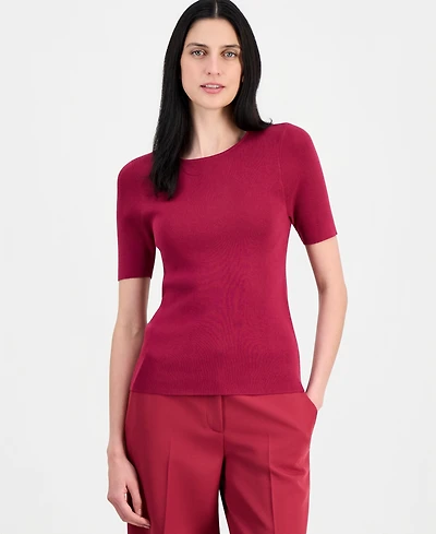Tahari Asl Women's Short-Sleeve Sweater T-Shirt