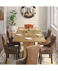 Tribesigns Rectangular Dining Table for 4 to 6 People, Wood Dinner Kitchen