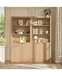 gaomon Tall Book Shelf and Bookcase, Wooden Bookcase with Doors, Modern Book Case with Large Storage Cabinet