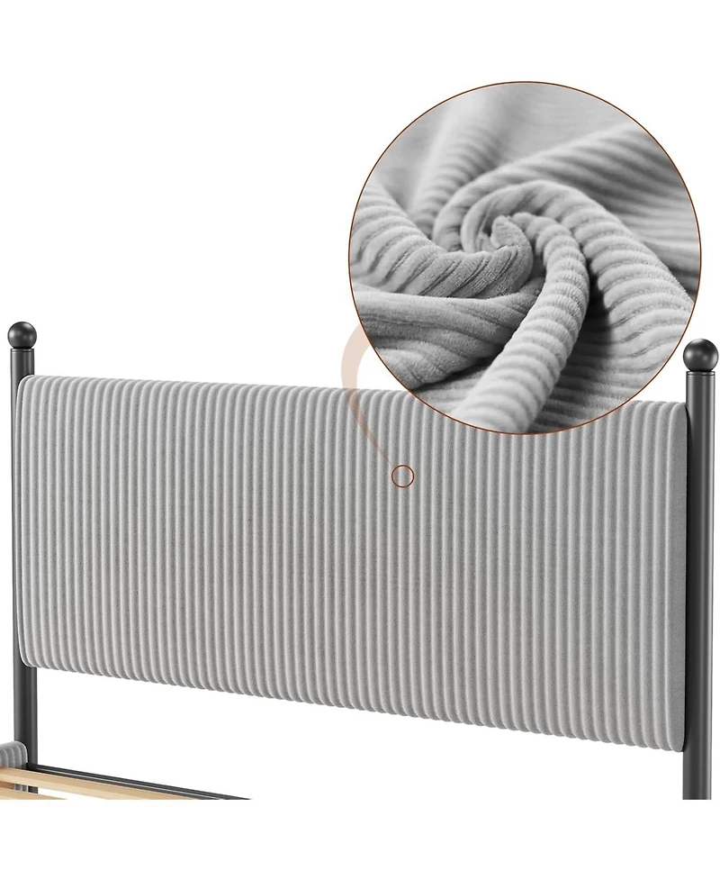 gaomon Bed Frame with Velvet Headboard
