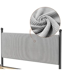 gaomon Bed Frame with Velvet Headboard