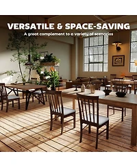 Homcom Farmhouse Wooden Dining Chairs Set of 4