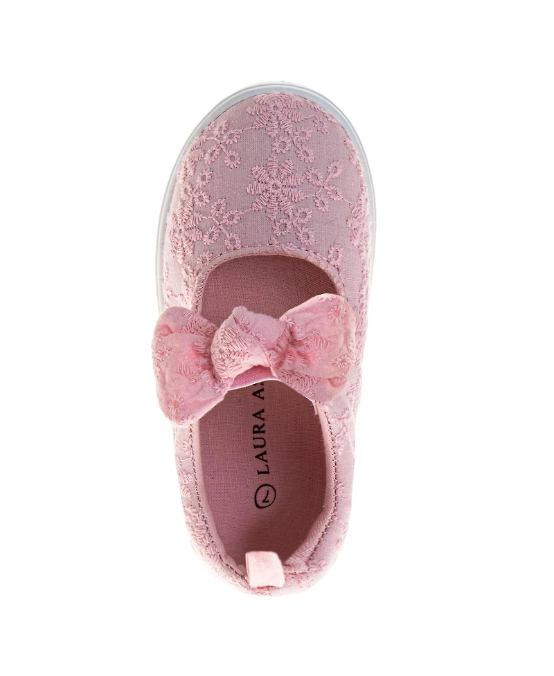 Laura Ashley Little Girls Mj Style Sneakers Classic, Comfortable, and Easy Slip On Shoes (Toddler 5-10)
