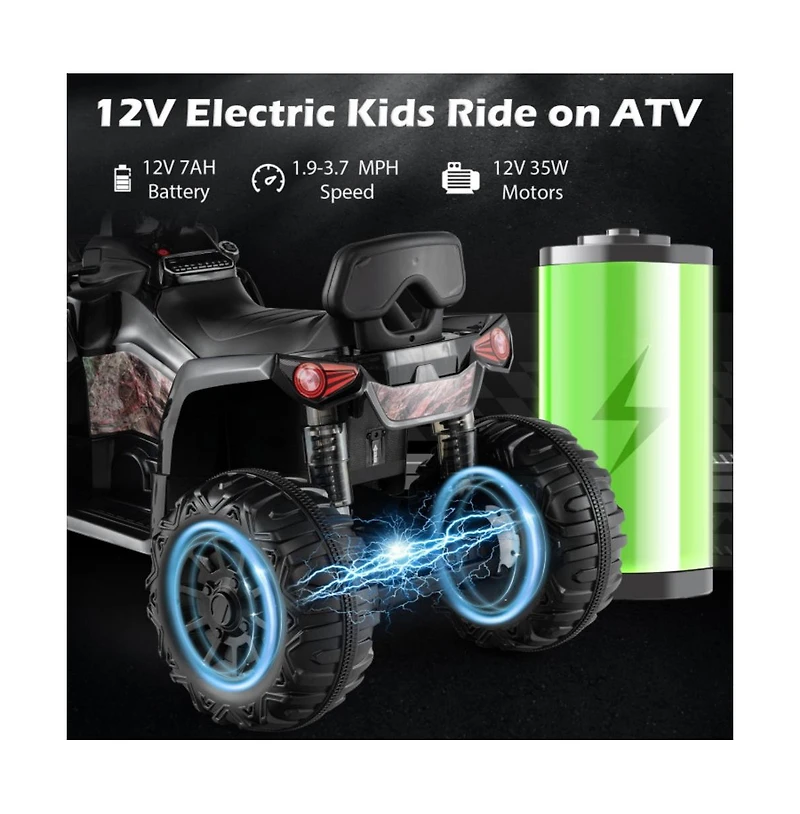 Hongge 12V Kids Ride On Atv 4 Wheeler with MP3 and Headlights