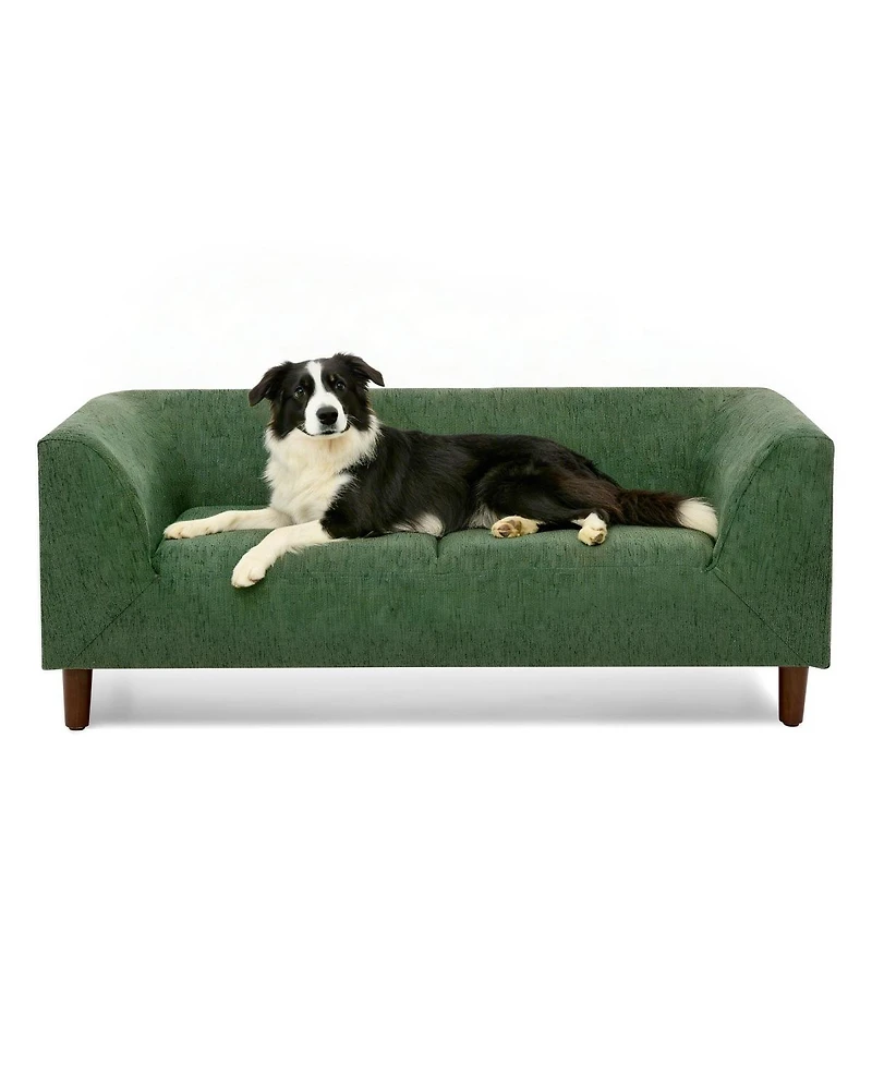 6thdruple Modern Olive Green Pet Sofa Bed with Armrests and Backrest for Medium and Small Breeds