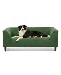 6thdruple Modern Olive Green Pet Sofa Bed with Armrests and Backrest for Medium and Small Breeds