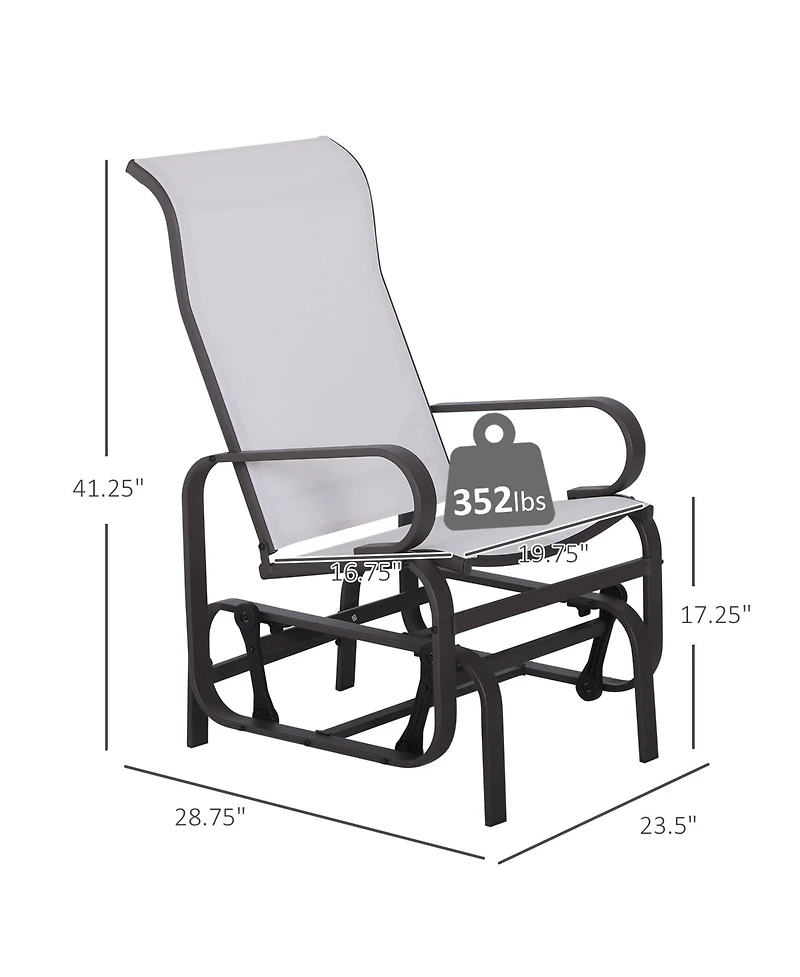 Clihome Outdoor Glider Chair, Gliders for Outside Patio with Smooth Rocking