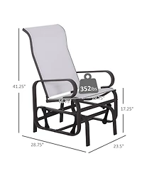 Clihome Outdoor Glider Chair, Gliders for Outside Patio with Smooth Rocking