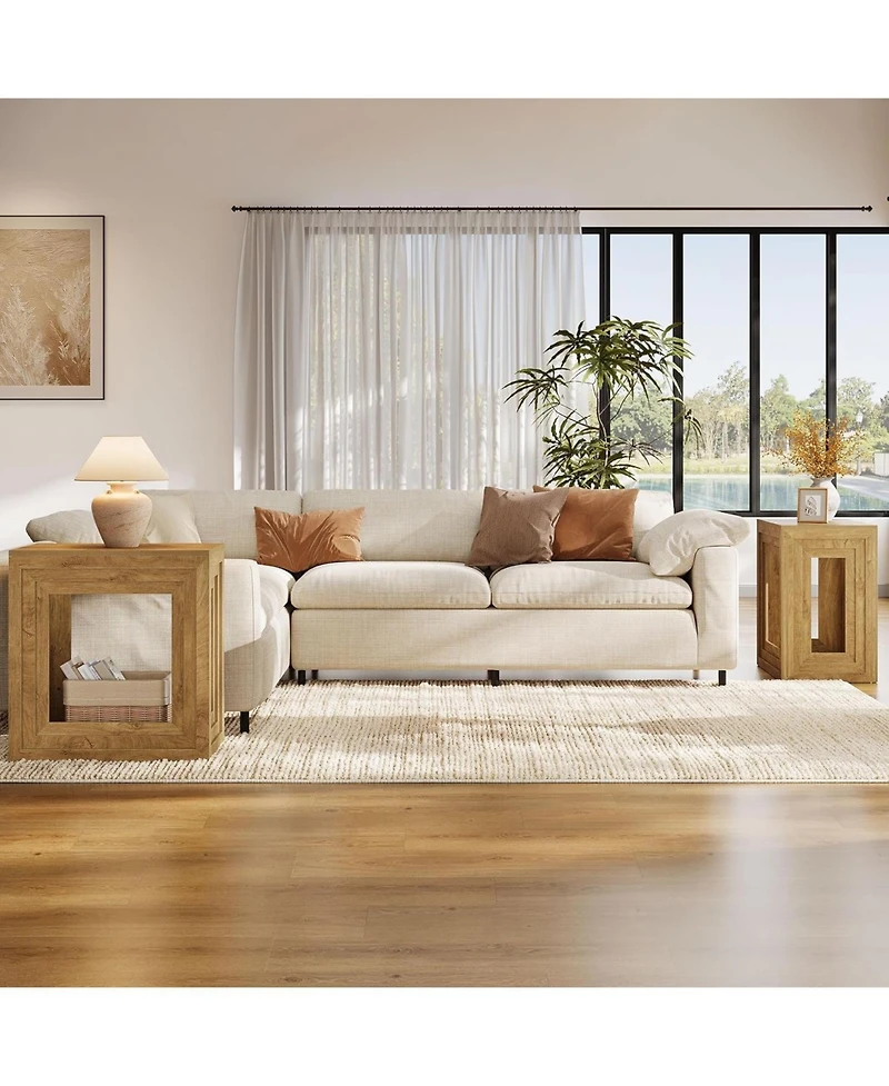 Tribesigns Square Side Table, for Living Room & Bedroom