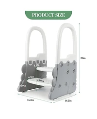 gaomon 2-in-1 Toilet Seat with Step Stool, Potty Chair Attachment, Adjustable Seat and Step Ladder