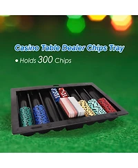 Gse Games & Sports Expert Las Vegas Style Dealer Table Chips Tray Rack for Poker (10 Rows, Holds 500 Chips)