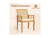 Slickblue 2-Piece Patio Dining Chair Set in Acacia Wood with Armrests