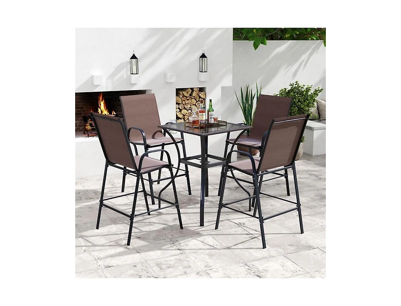 Slickblue Outdoor Fabric Bar Stools Set of 2 with Armrests