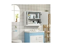 Slickblue Bathroom Mirrored Medicine Cabinet, 2-Door Wall Mount