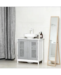 Sillysis 23.5 Inch Bathroom Sink Cabinet with Adjustable Shelf, Water-Resistant Under Storage for Small Spaces