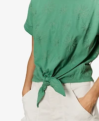 Sanctuary Women's Tie-Front Crewneck Short-Sleeve T-Shirt