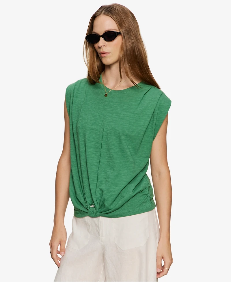 Sanctuary Women's Knot-Front Crewneck Muscle Tee