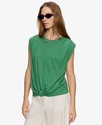 Sanctuary Women's Knot-Front Crewneck Muscle Tee