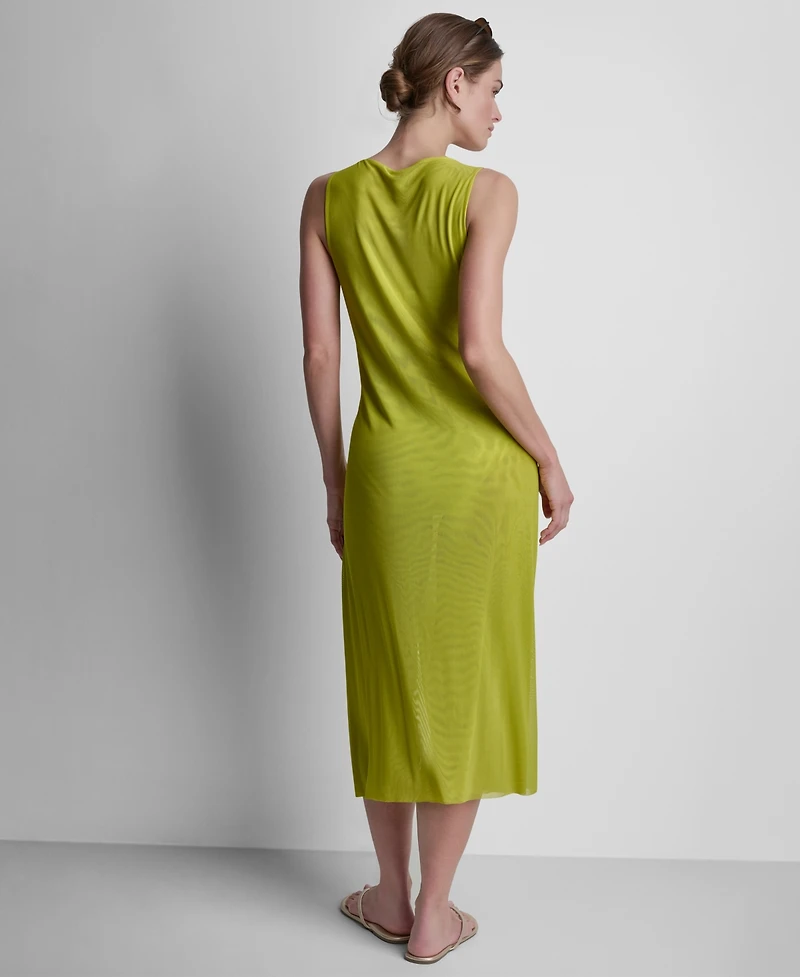 Dkny Women's Double Mesh Maxi Cover Up Sleeveless Dress
