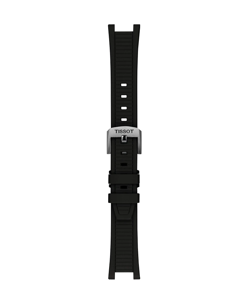 Tissot Unisex Black Dial Rubber Strap Watch, 38mm