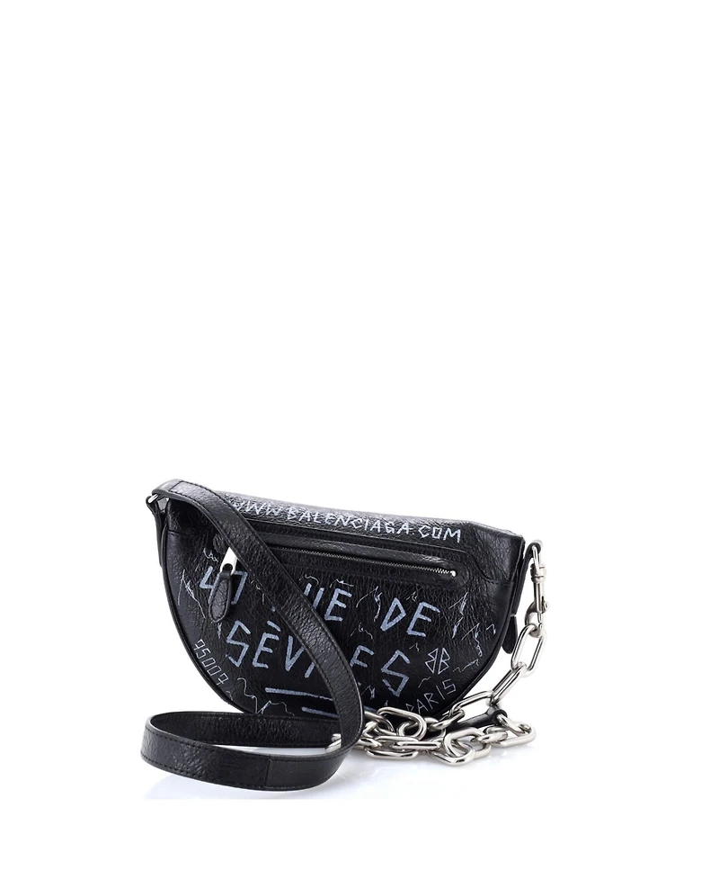 Pre-Owned Balenciaga Xxs Graffiti Souvenir Belt Bag Leather