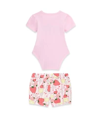 Guess Baby Girls' Stretch Jersey Short-Sleeve Bodysuit and Shorts, 2-Piece Set