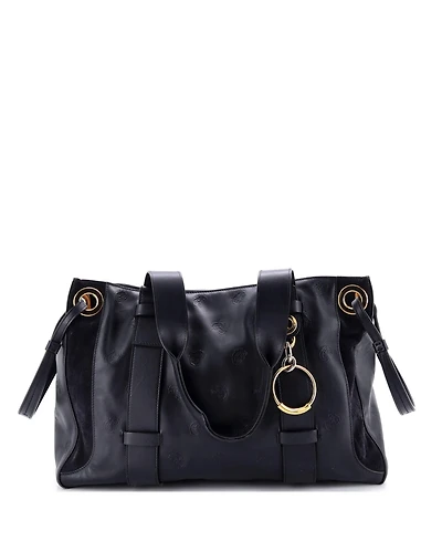 Pre-Owned Chloe Medium Tao Zipped Tote Little Horses Embroidered Leather