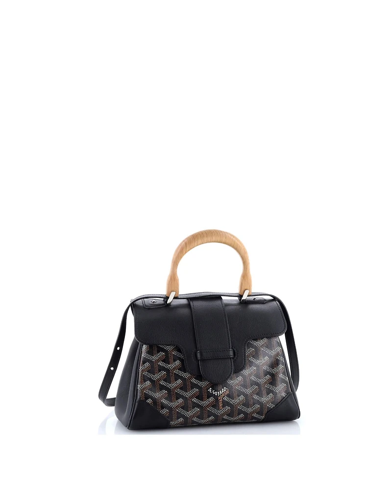 Pre-Owned Goyard Mini Saigon Top Handle Bag Coated Canvas with Leather