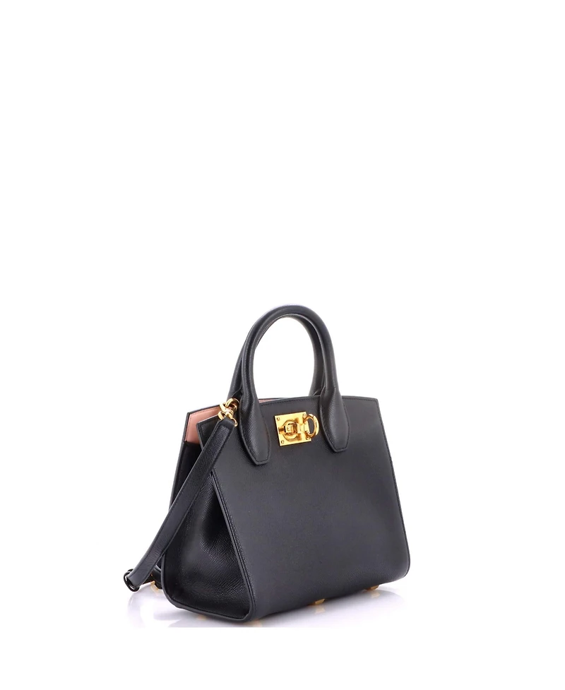 Pre-Owned Salvatore Ferragamo Small Studio Box Satchel Leather