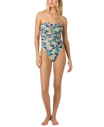 O'Neill Women's Mermaid Floral Printed Ubud Sweetheart Neck One-Piece Swimsuit