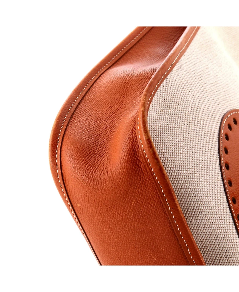 Pre-Owned HERMES Pm Evelyne Bag Gen Iii Toile and Leather