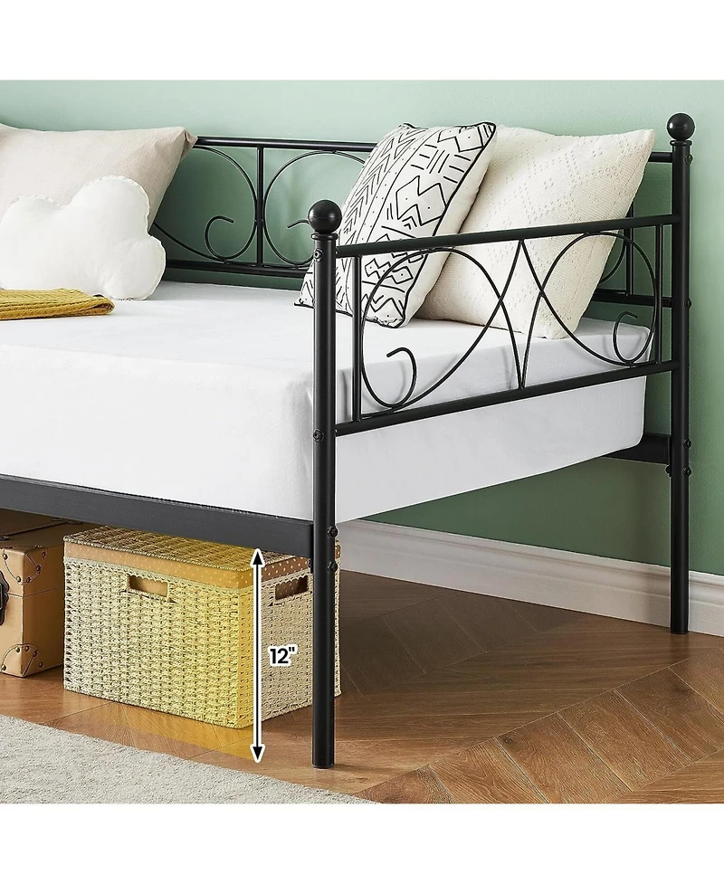 gaomon Daybed Frame with Headboard Heavy Duty Metal Slats Mattress Foundation Space-Saving Sofa Bed