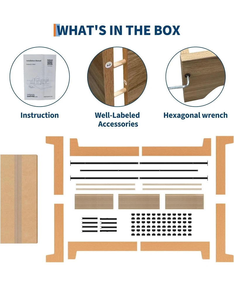 gaomon Bed Frame Underbed Storage Clearance Wood Metal Slat No Headboard No Box Spring Easy Assembly Pine