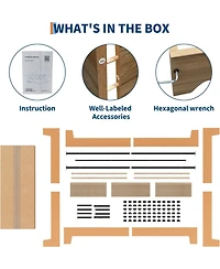 gaomon Bed Frame Underbed Storage Clearance Wood Metal Slat No Headboard No Box Spring Easy Assembly Pine