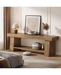 Tribesigns 63" Tv Stand for TVs up to 75 Inch, Rustic Extra Long Entertainment Center