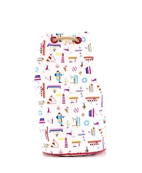 Pre-Owned HERMES Petit Chalutier Duffle Bag Printed Canvas