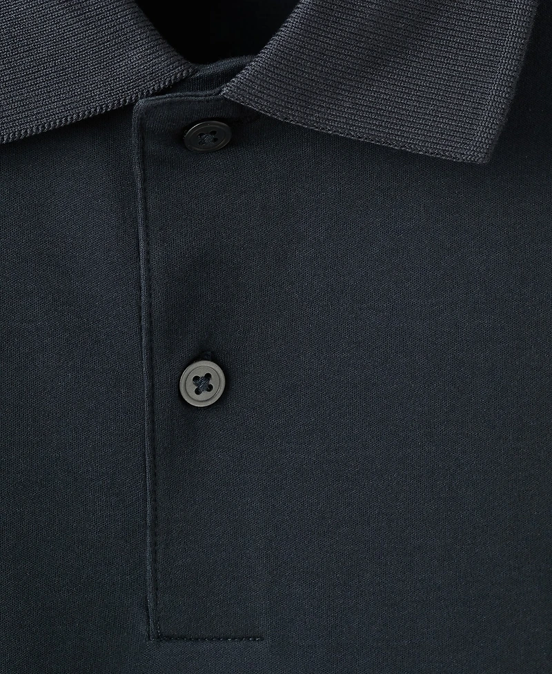 Mango Men's Cotton Fine-Knit Polo Shirt